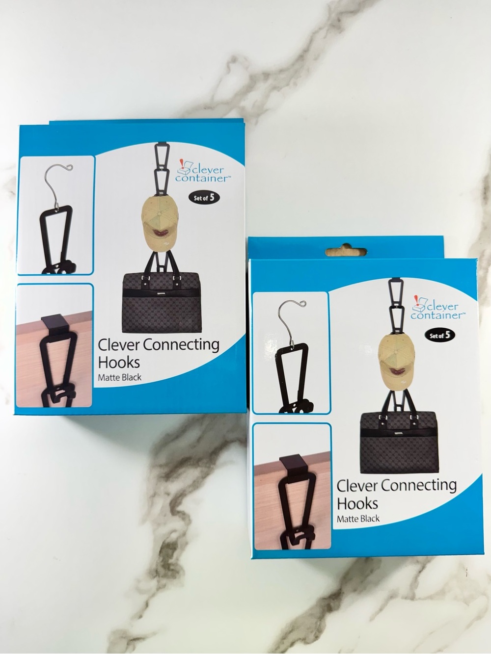 2Pcs Metal Link Connecting Hooks On Wall Door Closet Purse/Hat Storage Organizer